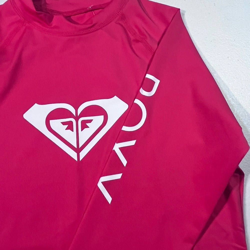 NWT Roxy Red Whole Hearted Rash Guard Long-Sleeve Surf‎ Swim Beach Top Size XS - Picture 4 of 7